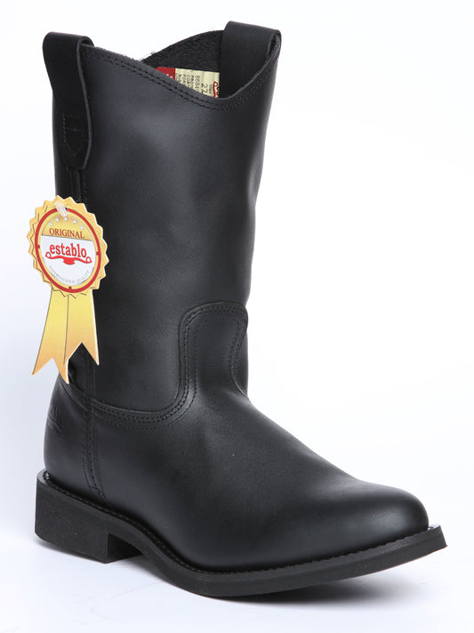 Establo Men's Work Boot - Leather Grasso - Black 311