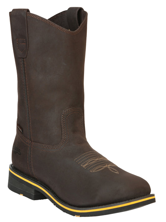 Establo Men’s Rodeo Boot - Crazy Leather Chocolate with Steel Toe 41545