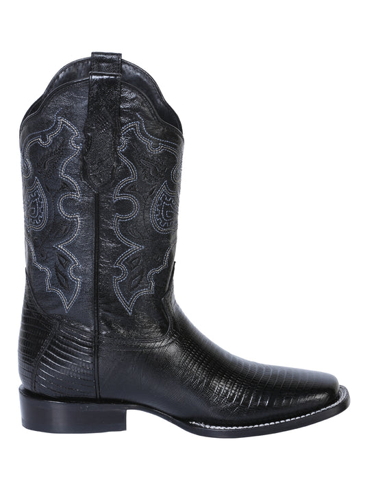 El General Men's Rodeo Boot - Imitation Lizard - Black 41904