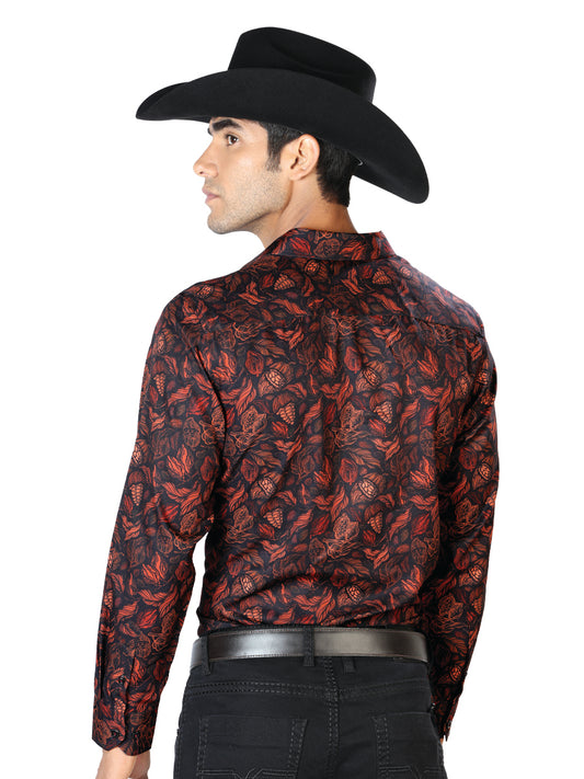 Black And Brick Long Sleeve Shirt 43541