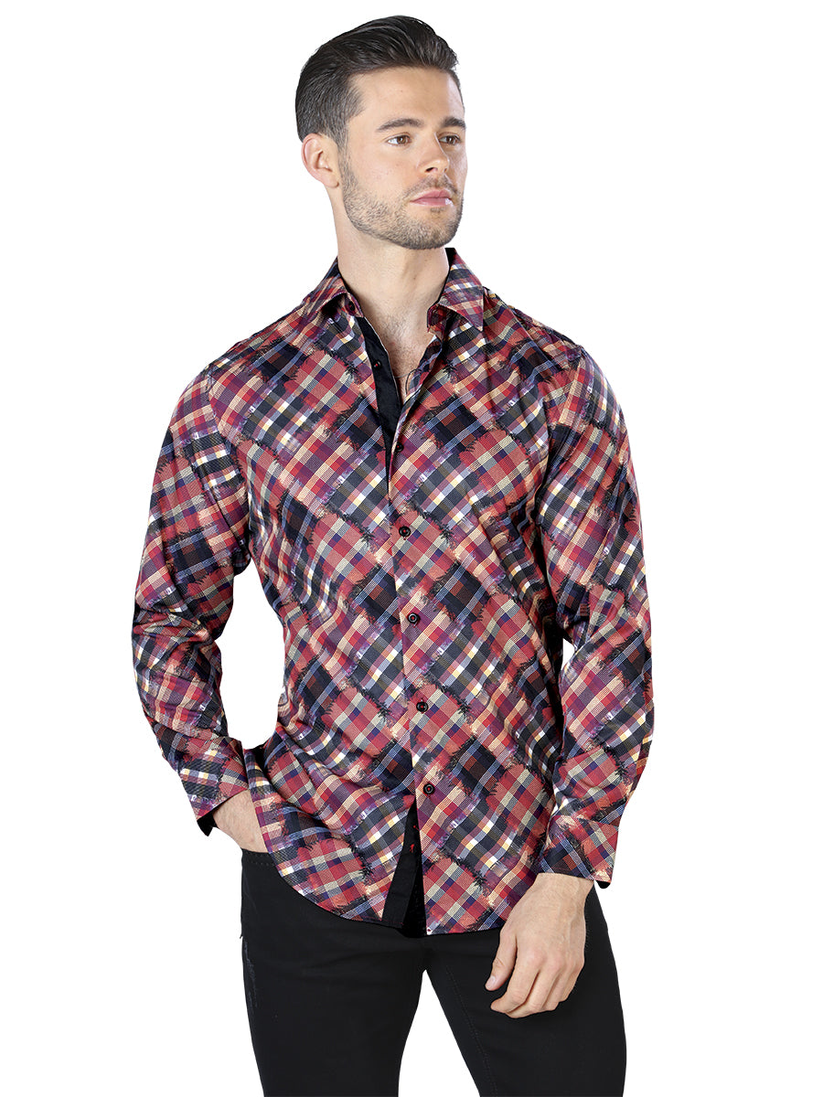 Red Casual Long Sleeve Shirt 44047