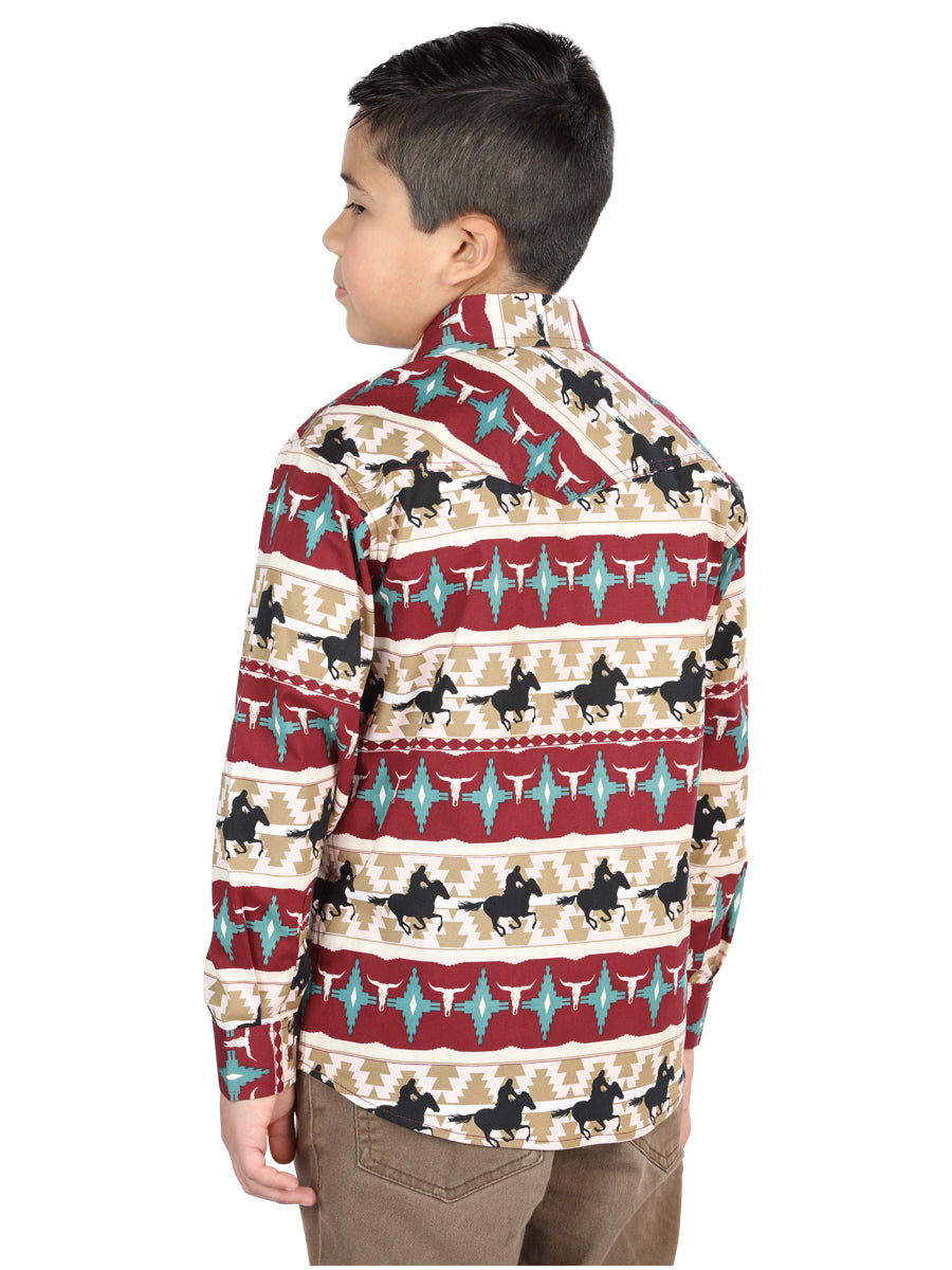 Casual Long-Sleeve Shirt by El General Ivory 44492