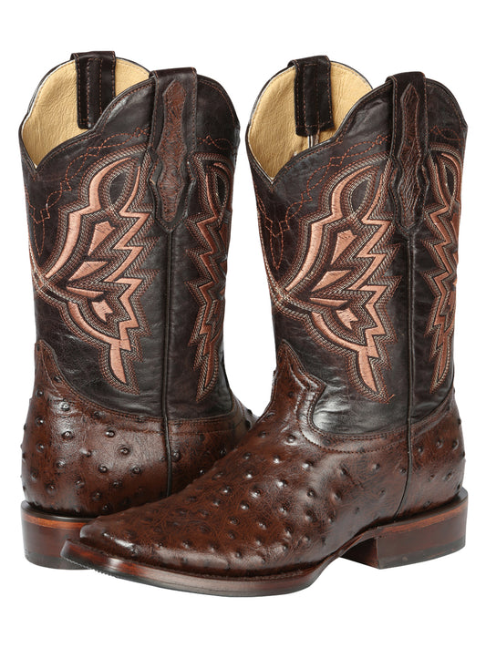 El General Rodeo Boot- Imit Avestruz - Brown 44665