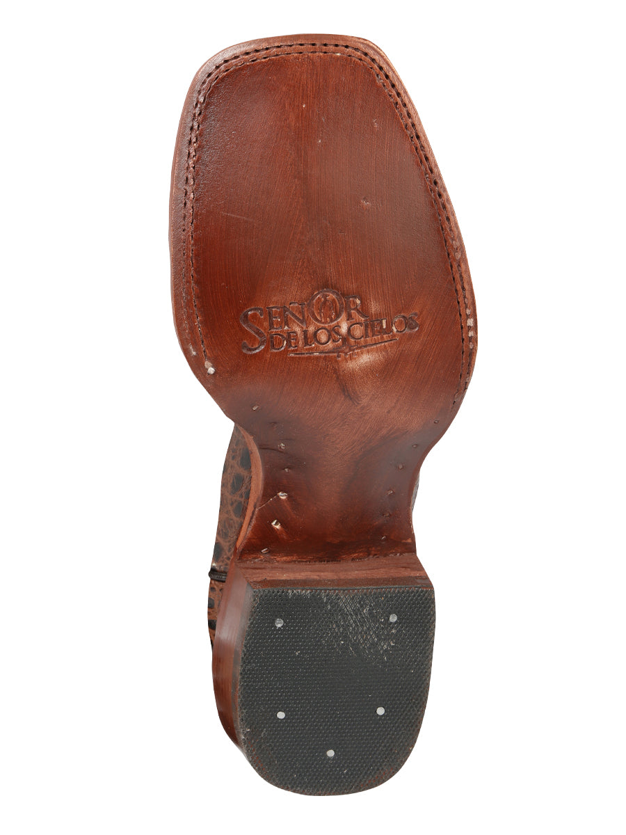 El Señor de los Cielos Men’s Rodeo Boot - Imitation Caiman Belly Leather - Brown
44937