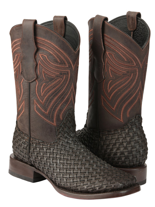 El General Men’s Leather Rodeo Boots Petatillo - Chocolate 45013
