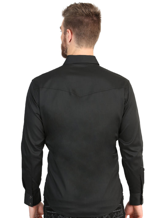 El General Men’s Long Sleeve Western Shirt - Black Stretch
45612