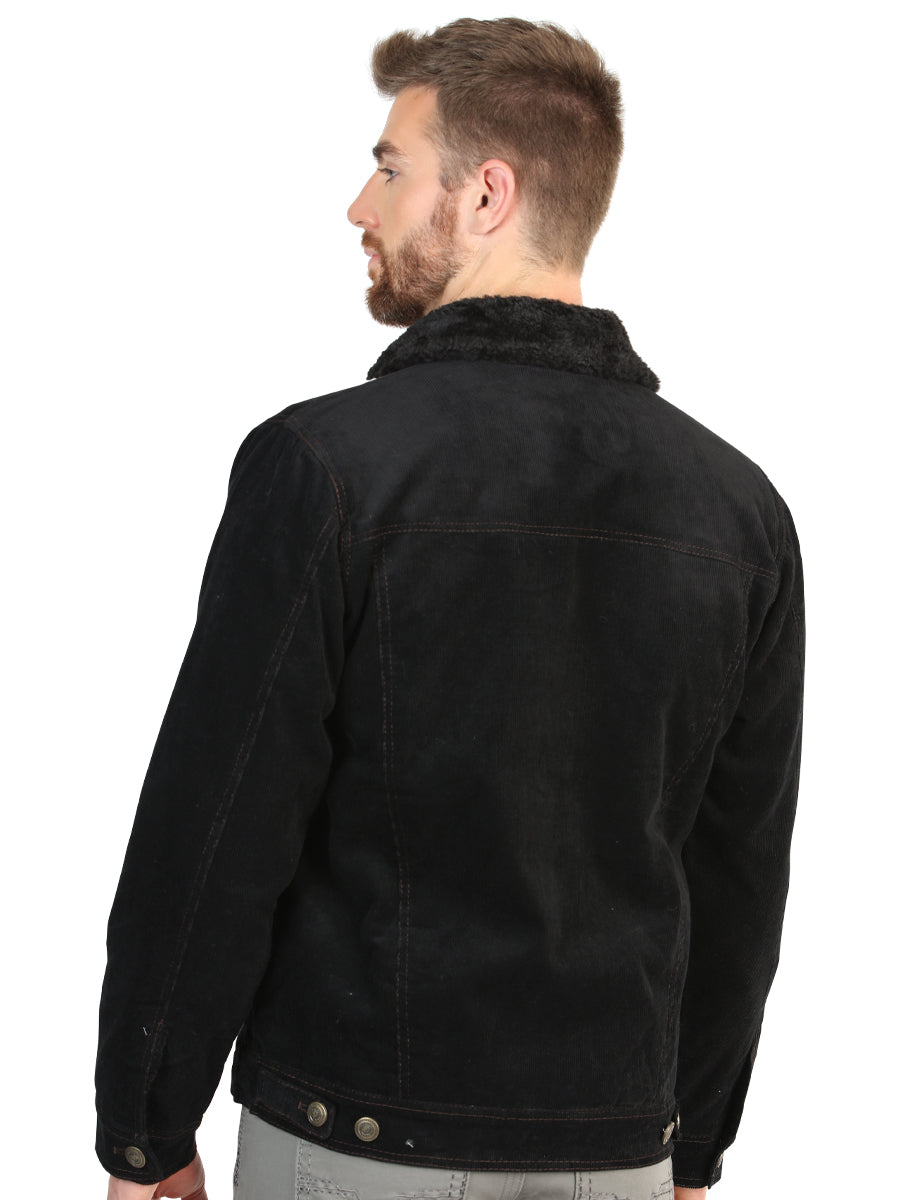 El General Men’s Black Corduroy Sherpa-Lined Jacket 45631