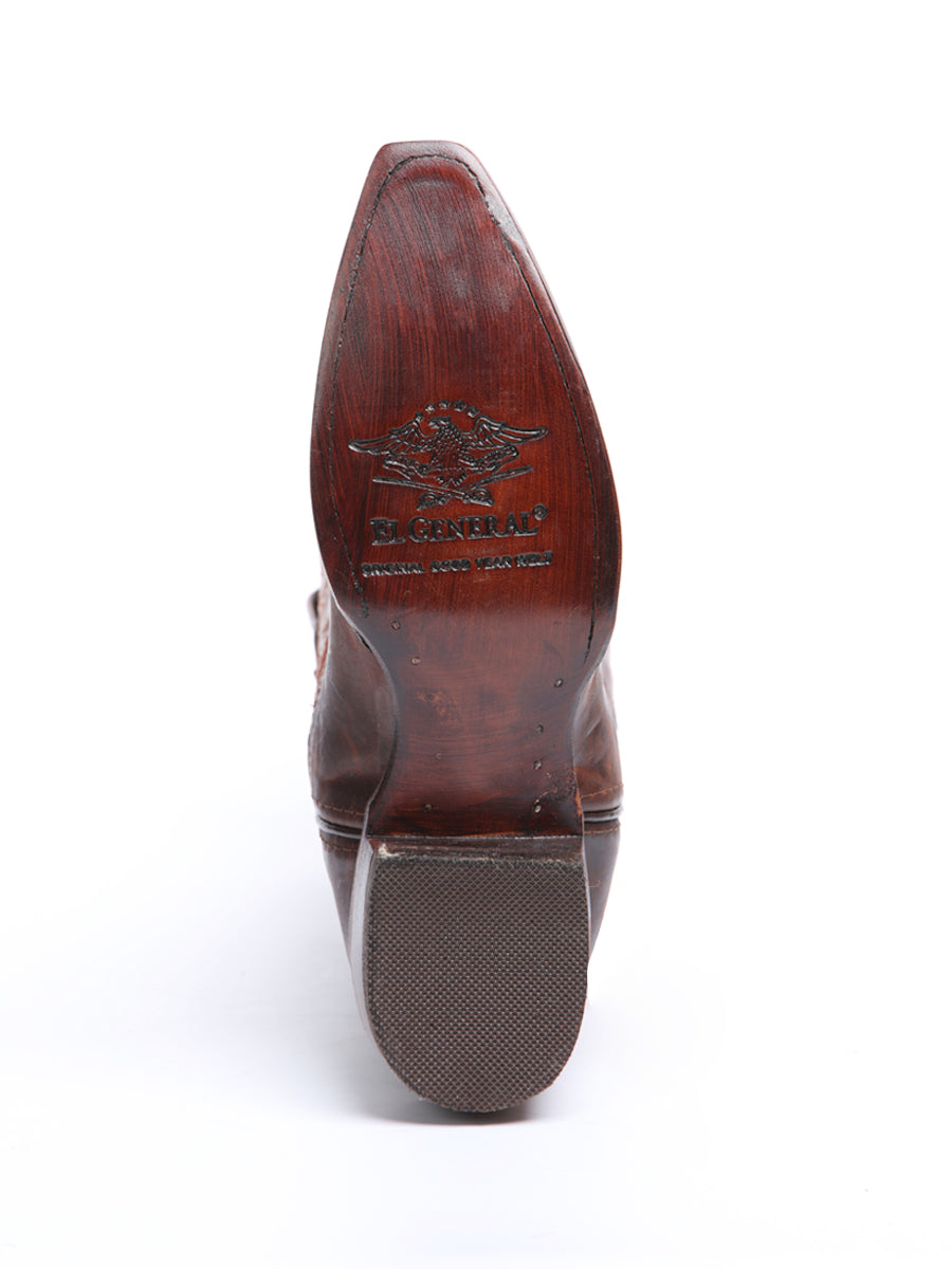 Women's El General Western Boot Timber Leather- Cognac 45936
