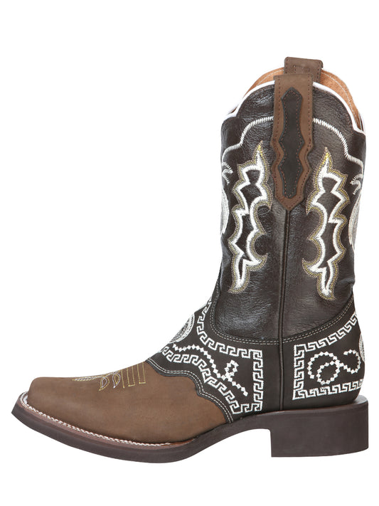 El General Rodeo Boot - Nobuck Dark Brown with Embroidery 51117