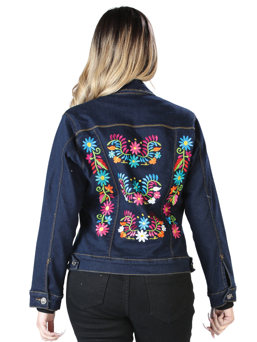 Artisanal Embroidered Jacket 50% Cotton, 50% Polyester Blue 603829