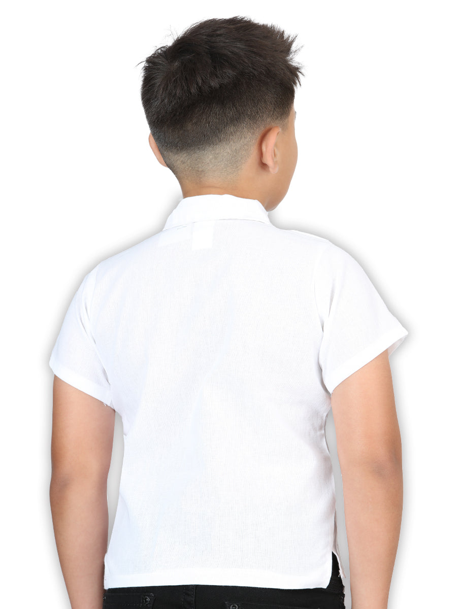 Artisanal Embroidered Shirt 100% Cotton White 603981