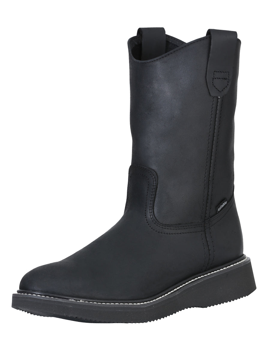 Establo Men’s Work Boot Grasso Leather

 - Black 312