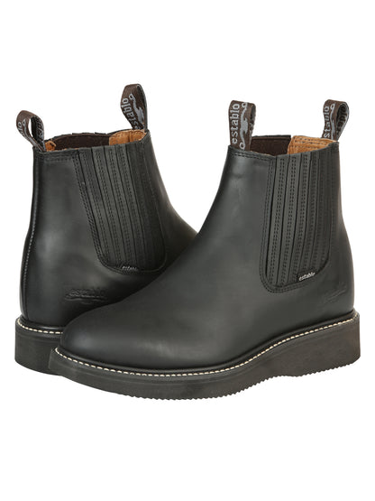 Establo Men’s Work Ankle Boot - Grasso Leather

 - Black 320