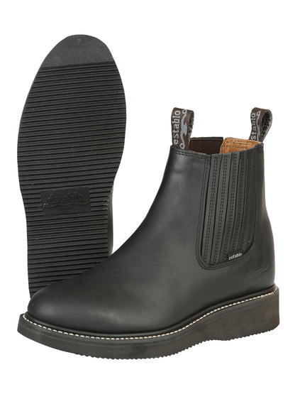 Establo Men’s Work Ankle Boot - Grasso Leather

 - Black 320