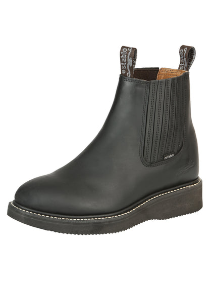 Establo Men’s Work Ankle Boot - Grasso Leather

 - Black 320