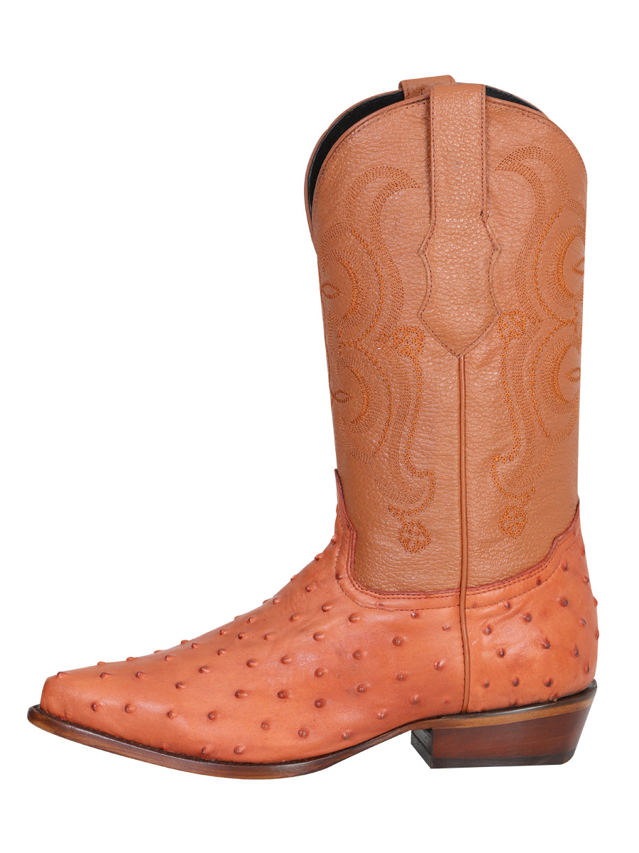 Cowboy boot  El Senor de los Cielos - Imitation Ostrich - Cognac 40835