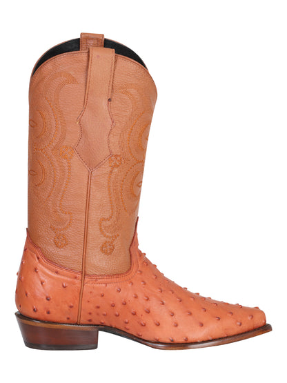 Cowboy boot  El Senor de los Cielos - Imitation Ostrich - Cognac 40835
