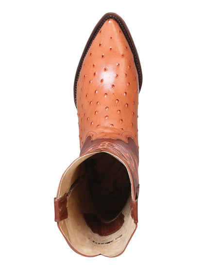 Cowboy boot  El Senor de los Cielos - Imitation Ostrich - Cognac 40835