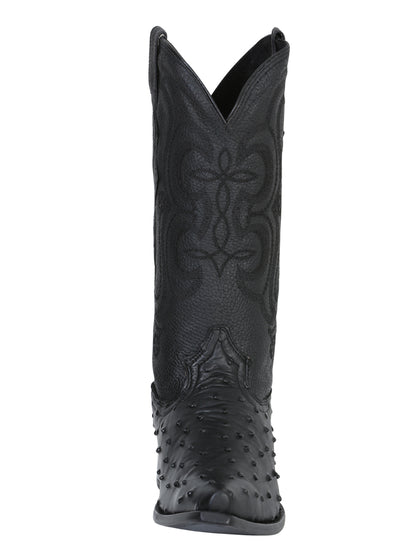 Cowboy boot  El Senor de los Cielos - Imitation Ostrich - Black 40848
