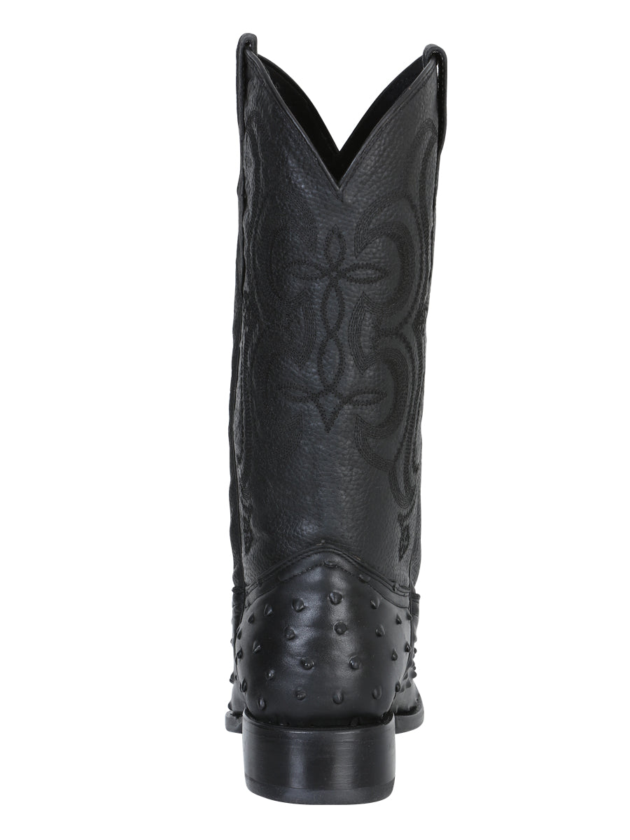 Cowboy boot  El Senor de los Cielos - Imitation Ostrich - Black 40848