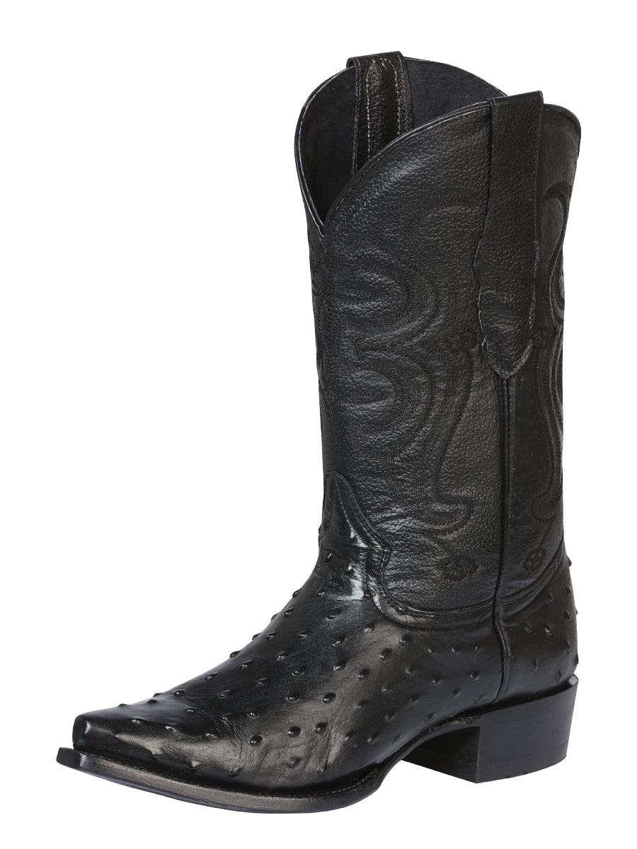 Cowboy boot  El Senor de los Cielos - Imitation Ostrich - Black 40848