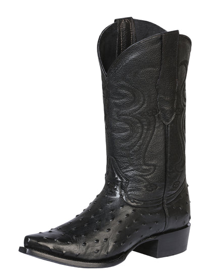 Cowboy boot  El Senor de los Cielos - Imitation Ostrich - Black 40848