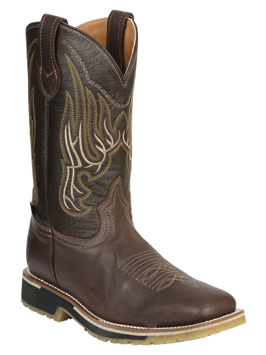 Establo Men’s Rodeo Boot - Bovine Grizzly Leather in Brown

 41539