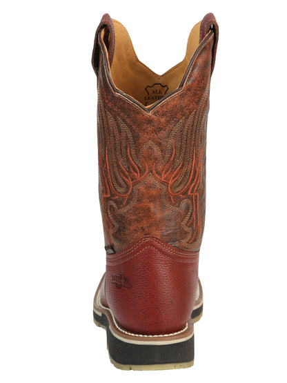 Establo Men’s Rodeo Boot - Bovine Grizzly Leather in Shedron  41541