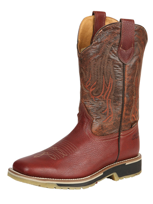 Establo Men’s Rodeo Boot - Bovine Grizzly Leather in Shedron 41541