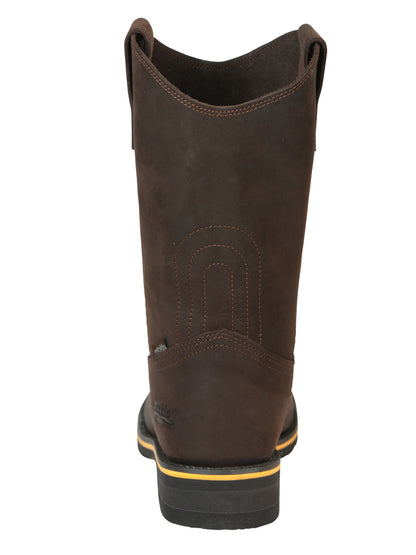 Establo Men’s Rodeo Boot - Crazy Leather Chocolate with Steel Toe  41545