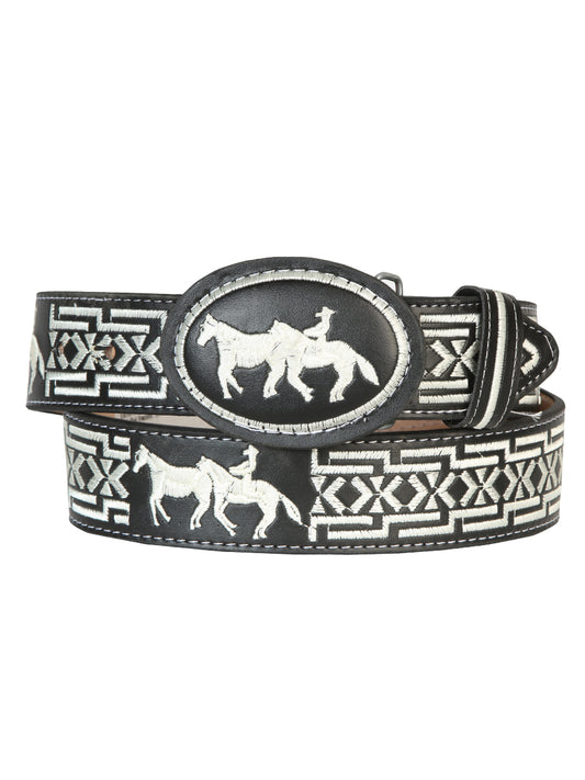 Cowboy Belt - El  Senor de los Cielos - Horse - Black 41690