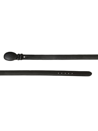 El General Men’s Western Belt - Black Woven Embossed Leather 41897