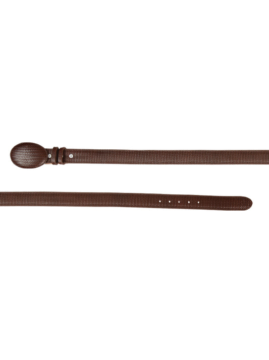 El General Men’s Western Belt Cigar Embossed Woven Leather 41898