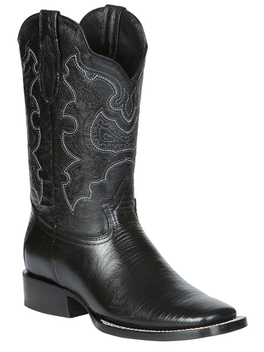 El General Men's Rodeo Boot - Imitation Lizard - Black 41904