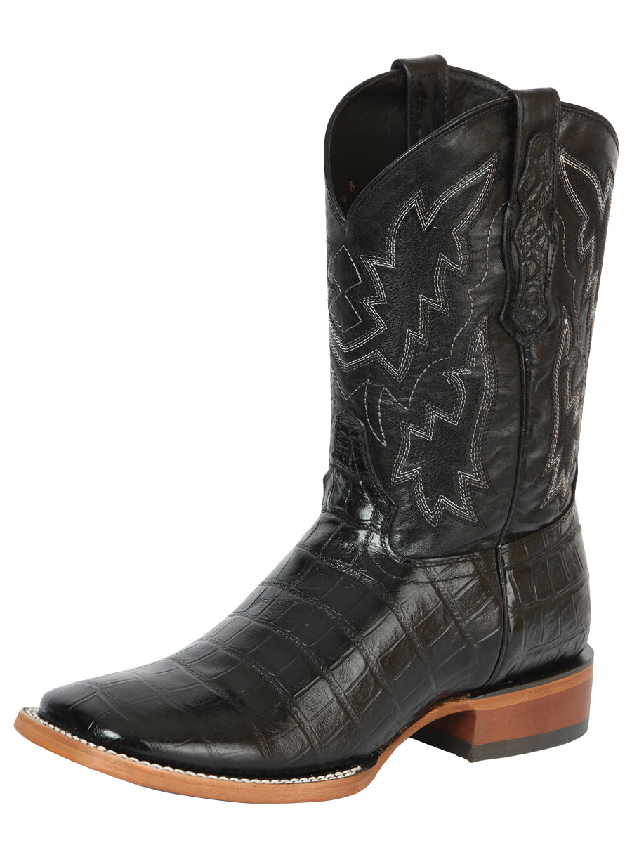 Men’s Western Boot Print Caiman Belly 100 Años - Black

  43633