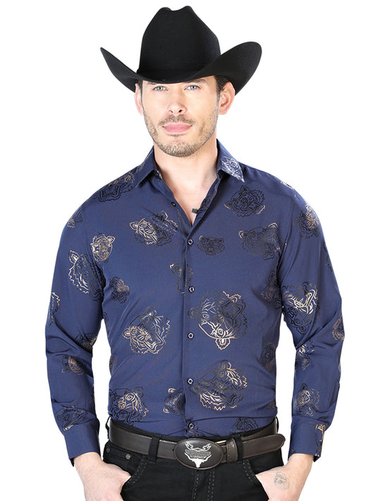 Navy Casual Long Sleeve Shirt 43843