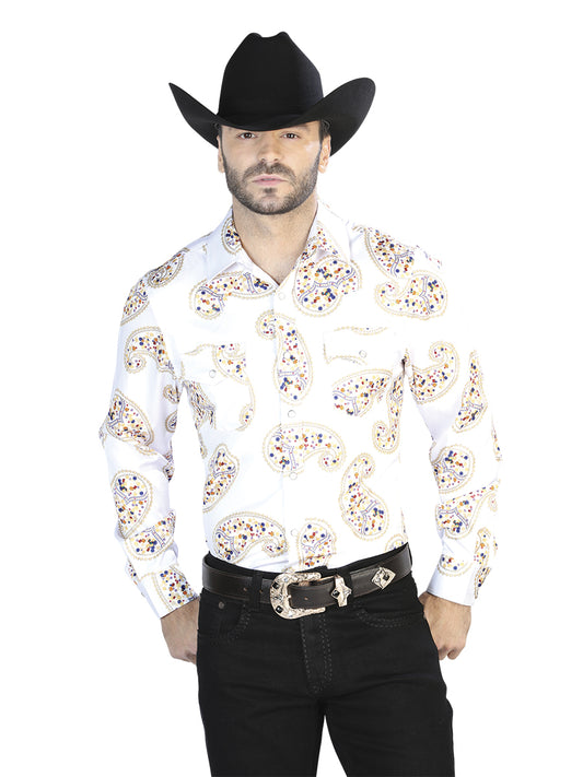 Off White Gold Casual Long Sleeve Shirt 44064