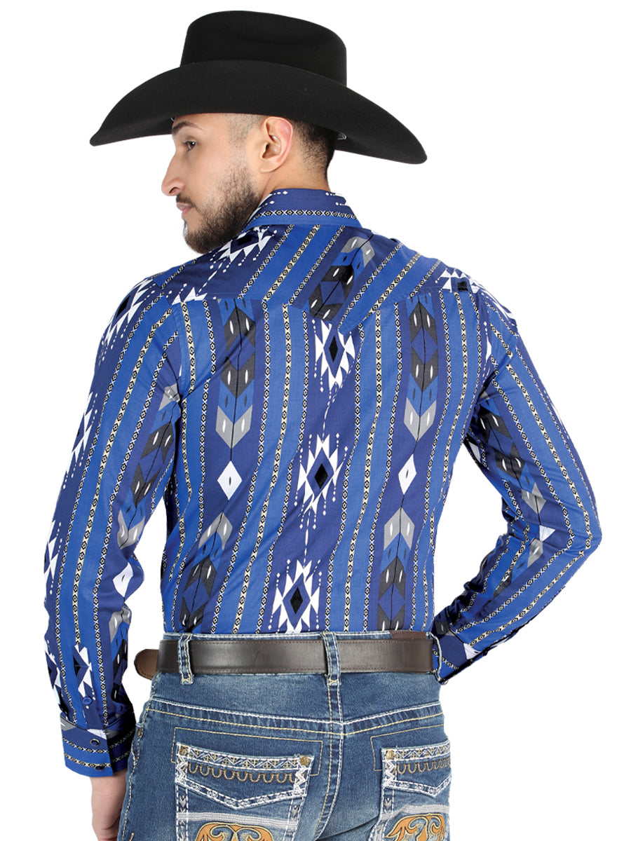 El General - Casual Long Sleeve Shirt - Azul 44474