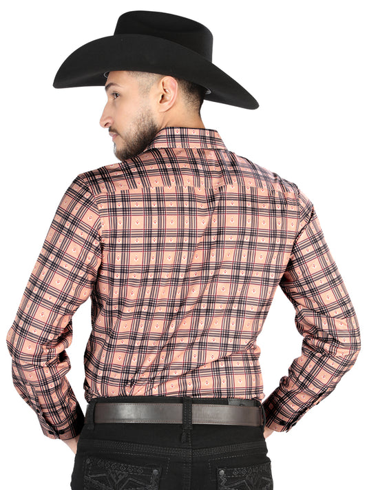 El General  -  Casual Long-Sleeve Shirt  - Beige/Black 44697