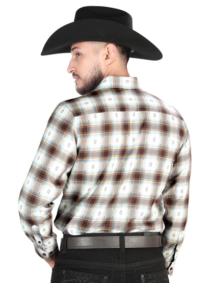El General - Casual Long Sleeve Shirt - Brown/Sand 44700