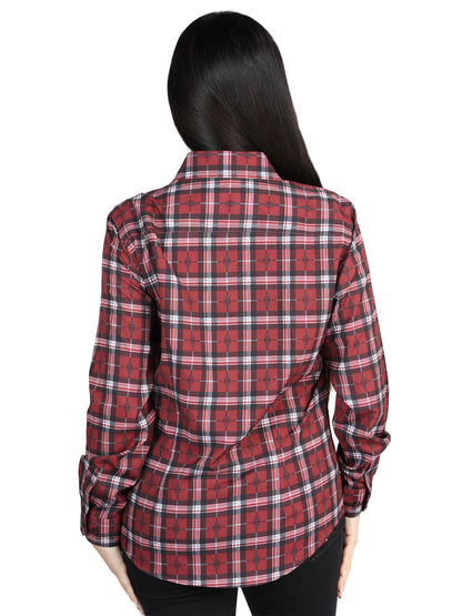 El General  -  Casual Long-Sleeve Shirt  - Red/Black 44727