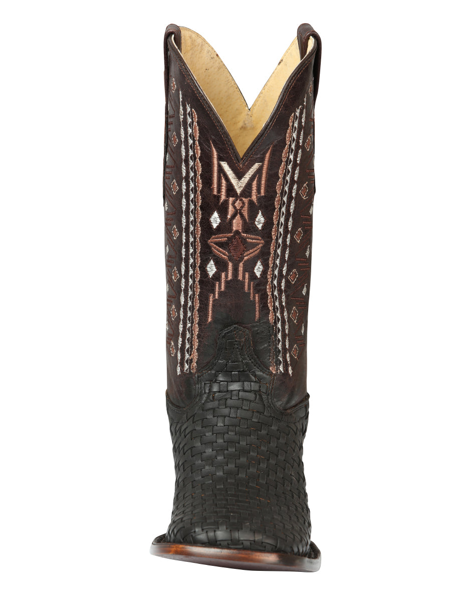 El General Men’s Leather Rodeo Boots Petatillo - Crazy Brown  44861