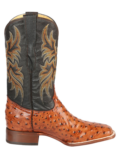 El General Rodeo - Printed Ostric leather boots - Cogñac 44936