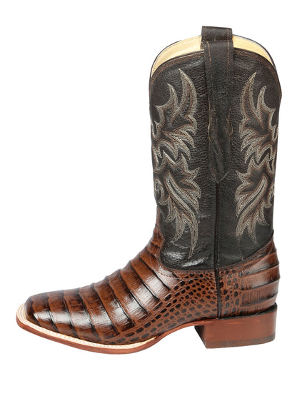 El Señor de los Cielos Men’s Rodeo Boot - Imitation Caiman Belly  Leather - Brown

 44937