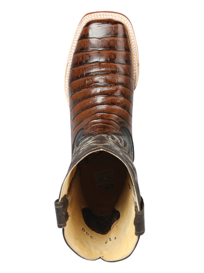 El Señor de los Cielos Men’s Rodeo Boot - Imitation Caiman Belly  Leather - Brown

 44937