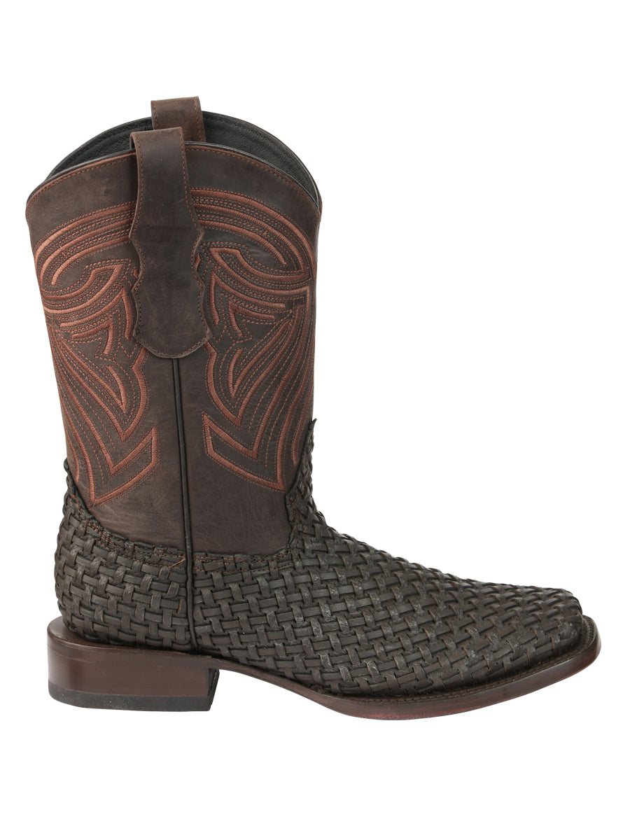 El General Men’s Leather Rodeo Boots Petatillo - Chocolate 45013