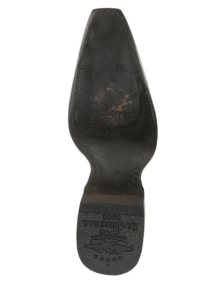 El General Men's Exotic Ostrich Leg Cowboy Boots - Brown 45068