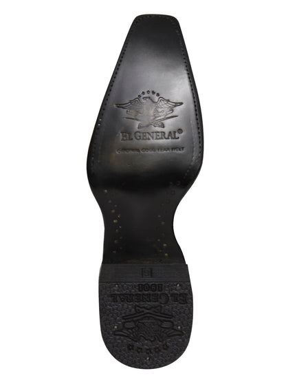El General Men's Exotic Caiman Nuca Cowboy Boots - Black 45081