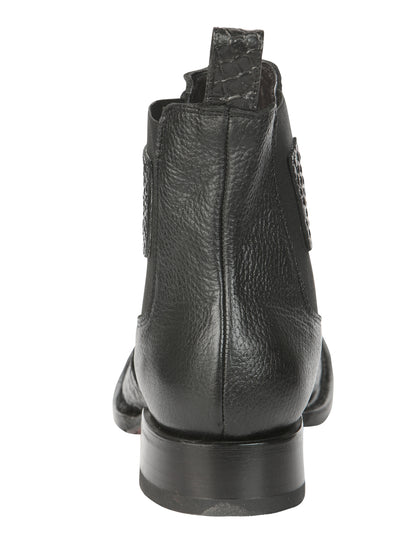 El General Men’s Python Imitation Black Ankle Boots 45093