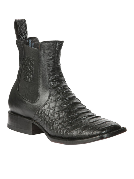 El General Men’s Python Imitation Black Ankle Boots 45093